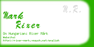mark rixer business card